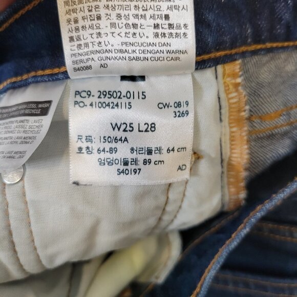 Levi's 501 Women Blue High Rise Button Fly Skinny Distressed Jeans Size 25 - Picture 13 of 14